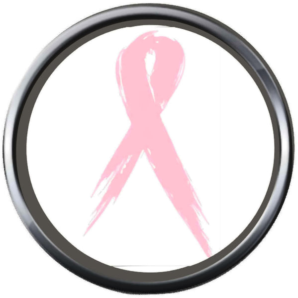 Light Pink Save The Tatas Pink Breast Cancer Ribbon Survivor Cure By Awareness 18MM - 20MM Snap Jewelry Charm