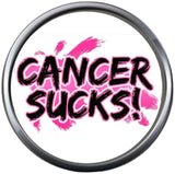 Cancer Sucks Save The Tatas Boobies Pink Breast Cancer Ribbon Survivor Cure By Awareness 18MM - 20MM Snap Jewelry Charm