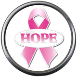 Hope Banner Save The Tatas Boobies Pink Breast Cancer Ribbon Survivor Cure By Awareness 18MM - 20MM Snap Jewelry Charm
