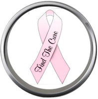 Find The Cure Save The Tatas Boobies Pink Breast Cancer Ribbon Survivor Cure By Awareness 18MM - 20MM Snap Jewelry Charm