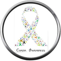Cancer Awareness Ribbons in Ribbon Hope For All Cancer Support Cure Awareness 18MM - 20MM Snap Jewelry Charm