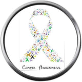 Cancer Awareness Ribbons in Ribbon Hope For All Cancer Support Cure Awareness 18MM - 20MM Snap Jewelry Charm