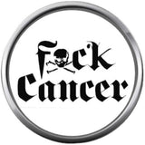 Skull and Bones F*ck Cancer Hope For All Cancer Support Cure Ribbons Awareness 18MM - 20MM Snap Jewelry Charm