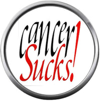 Cancer Sucks Hope For All Cancer Support Cure Ribbons Awareness 18MM - 20MM Snap Jewelry Charm