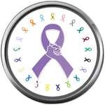 Purple Hands All Cancer Ribbon Colors Survivor Cure By Awareness Believe Support 18MM - 20MM Charm