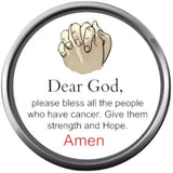 Dear God Prayer For Cancer Amen Survivor Ribbon Hope For All Cancer Support Cure Awareness 18MM - 20MM Snap Jewelry Charm