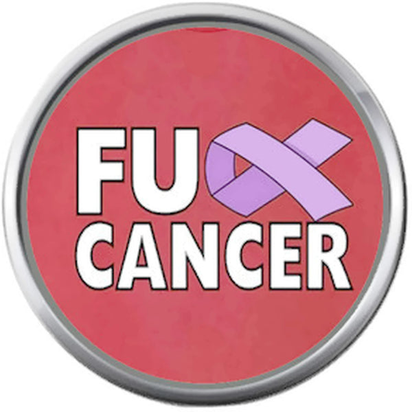 FU Cancer Purple Ribbon Survivor Hope For All Support Cure By Awareness 18MM - 20MM Snap Jewelry Charm