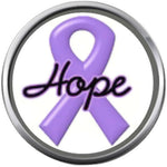Hope Across Purple All Cancer Ribbon Survivor Cure By Awareness Believe Support 18MM - 20MM Charm
