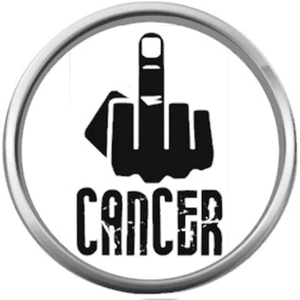 Middle Finger Flip Off Fuck Cancer Survivor Hope For All Support Cure By Awareness 18MM - 20MM Snap Jewelry Charm