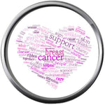 Support Words In Heart Save The Tatas Boobies Pink Breast Cancer Ribbon Survivor Cure By Awareness 18MM - 20MM Snap Jewelry Charm