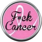 F#ck Cancer Pink Breast Cancer Ribbon Fuck Cancer Survivor Cure By Awareness 18MM - 20MM Snap Jewelry Charm