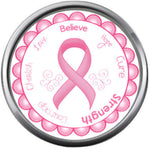 Strength Believe Save The Tatas Pink Breast Cancer Ribbon Survivor Cure Awareness 18MM - 20MM Charm