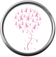 Ribbon Tree Balloon Save The Tatas Pink Breast Cancer Survivor Cure By Awareness 18MM - 20MM Charm