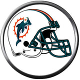 NFL Logo Miami Dolphins Hemlet Football Team Spirit Fan 18MM - 20MM Fashion Snap Jewelry Charm