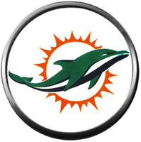NFL Logo Miami Dolphins Football Fan Team Spirit 18MM - 20MM Fashion Snap Jewelry Charm