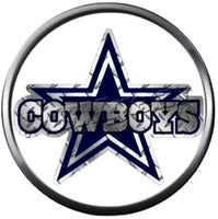 NFL Logo Dallas Cowboys Diamond Plate Texas Football Fan Team Spirit 18MM - 20MM Snap Charm