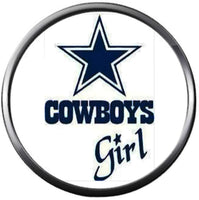 NFL Logo Dallas Cowboys Girl Texas Football Fan Team Spirit 18MM - 20MM Fashion Jewelry Snap Charm