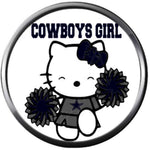 NFL Logo Dallas Hello Kitty Cowboys Texas Football Fan Team Spirit 18MM - 20MM Fashion Jewelry Snap Charm