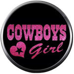 NFL Logo Dallas Cowboys Girl Pink Texas Football Fan Team Spirit 18MM - 20MM Snap Charm