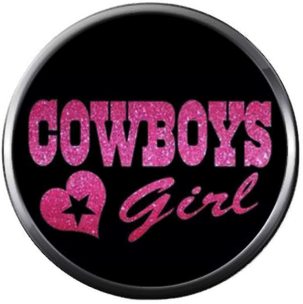 NFL Logo Dallas Cowboys Girl Pink Texas Football Fan Team Spirit 18MM - 20MM Snap Charm