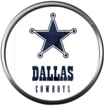NFL Logo Dallas Cowboys Star Texas Football Fan Team Spirit 18MM - 20MM Fashion Jewelry Snap Charm