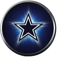 NFL Blue Burst Logo Dallas Cowboys Diamond Plate Texas Football Fan Team Spirit 18MM - 20MM Snap Charm