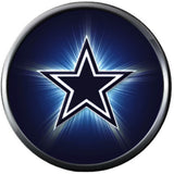 NFL Blue Burst Logo Dallas Cowboys Diamond Plate Texas Football Fan Team Spirit 18MM - 20MM Snap Charm