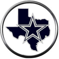 NFL Star In State Logo Dallas Cowboys Texas Football Fan Team Spirit 18MM - 20MM Snap Charm