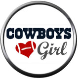 NFL Dallas Texas Cowboys Girl Football Fan Team Spirit 18MM - 20MM Snap Charm