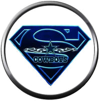 NFL Dallas Texas Cowboys Superman Football Fan Team Spirit 18MM - 20MM Snap Charm
