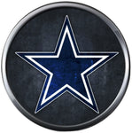 NFL Dallas Texas Cowboys Grey and Blue Football Fan Team Spirit 18MM - 20MM Snap Charm