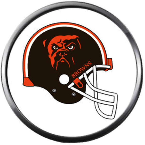 NFL Logo Cleveland Browns Helmet Football Fan Team Spirit 18MM - 20MM Fashion Jewelry Snap Charm