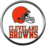 NFL Helmet With Cleveland Browns Football Game Lovers 18MM - 20MM Snap Charm Jewelry