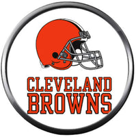 NFL Helmet With Cleveland Browns Football Game Lovers 18MM - 20MM Snap Charm Jewelry