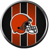NFL Helmet On Orange Brown Cleveland Browns Football Game Lovers 18MM - 20MM Snap Charm Jewelry