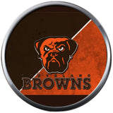 NFL Orange Brown Logo Cleveland Browns Vintage Circle Football Fan Team Spirit 18MM - 20MM Fashion Jewelry Snap Charm