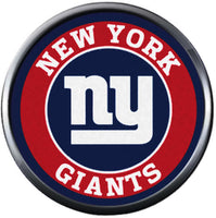 NFL New York NY Giants Red White Blue Circle Logo Football Game Lovers Team Spirit 18MM - 20MM Fashion Jewelry Snap Charm