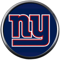 NFL New York NY Giants Logo On Blue Football Game Lovers Team Spirit 18MM - 20MM Fashion Jewelry Snap Charm
