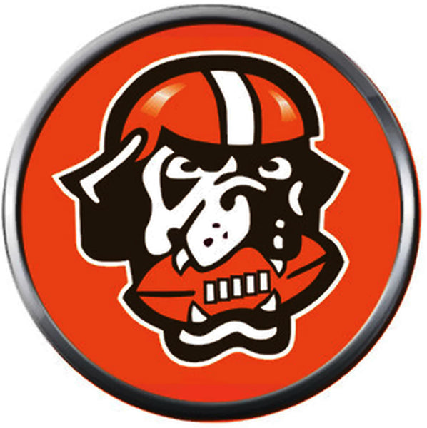 NFL Logo Cleveland Browns Dawg Pound Dog Orange Football Fan Team Spirit 18MM - 20MM Fashion Jewelry Snap Charm