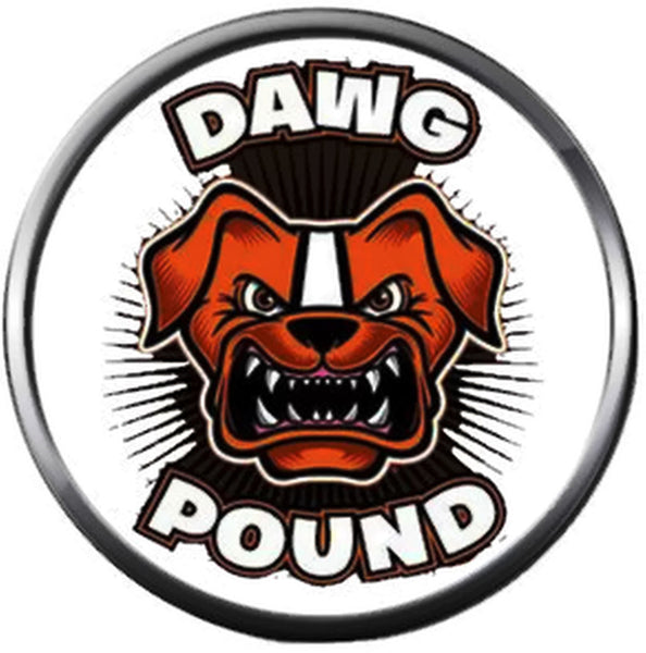 NFL Logo Cleveland Browns Dawg Pound Bark Football Fan Team Spirit 18MM - 20MM Fashion Jewelry Snap Charm