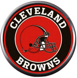NFL Logo Cleveland Browns Vintage Circle Football Fan Team Spirit 18MM - 20MM Fashion Jewelry Snap Charm