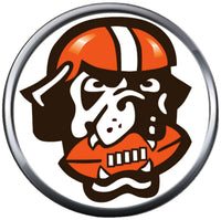 NFL Logo Cleveland Browns Dawg Pound Dog Football Fan Team Spirit 18MM - 20MM Fashion Jewelry Snap Charm