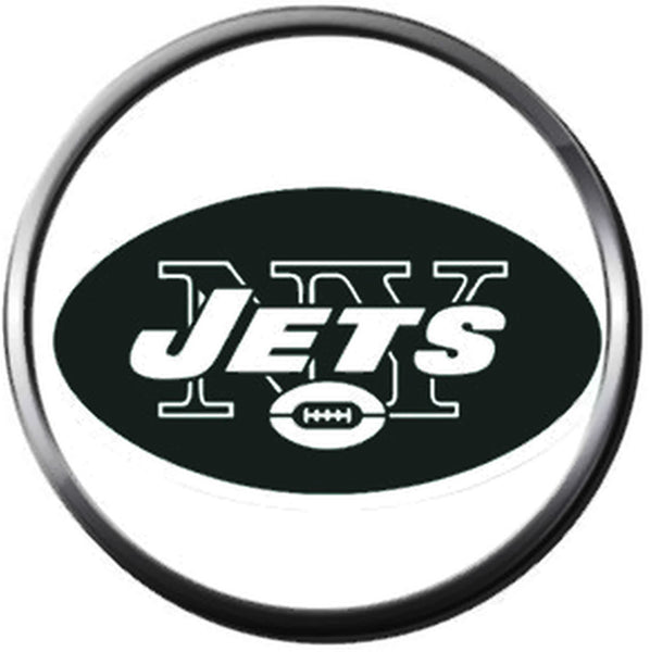 NFL New York NY Jets Logo Football Game Lovers Team Spirit 18MM - 20MM Fashion Jewelry Snap Charm