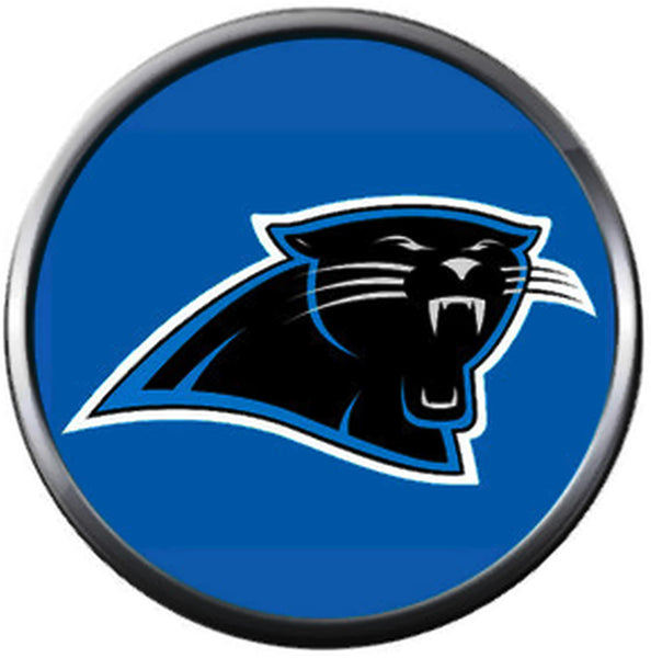 NFL Carolina Panthers Logo On Blue Football Game Lovers Team Spirit 18MM - 20MM Fashion Jewelry Snap Charm