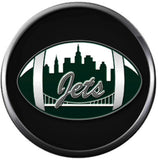 NFL New York NY Jets Cool Green Logo on Black Football Game Lovers Team Spirit 18MM - 20MM Fashion Jewelry Snap Charm