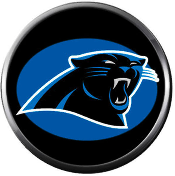 NFL Carolina Panthers Blue On Black Panther Football Game Lovers Team Spirit 18MM - 20MM Fashion Jewelry Snap Charm