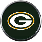 NFL Green Bay Packers Logo On Green Football Fan Team Spirit 18MM - 20MM Fashion Snap Charm