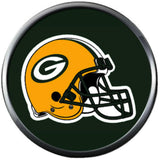 NFL Helmet on Green Bay Packers Football Fan Team Spirit 18MM - 20MM Fashion Snap Charm