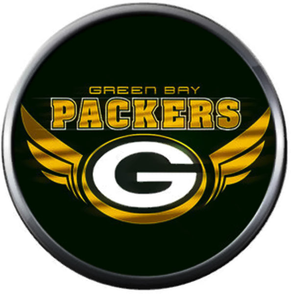 NFL Green Bay Wisconsin Packers Wings Logo Football Fan Team Spirit 18MM - 20MM Fashion Snap Charm