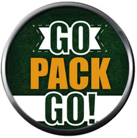 NFL Green Bay Packers Go Pack Go Football Fan Team Spirit 18MM - 20MM Fashion Snap Charm